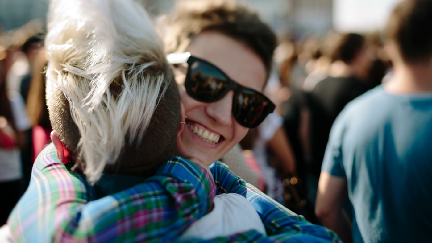 two young women gen z embrace